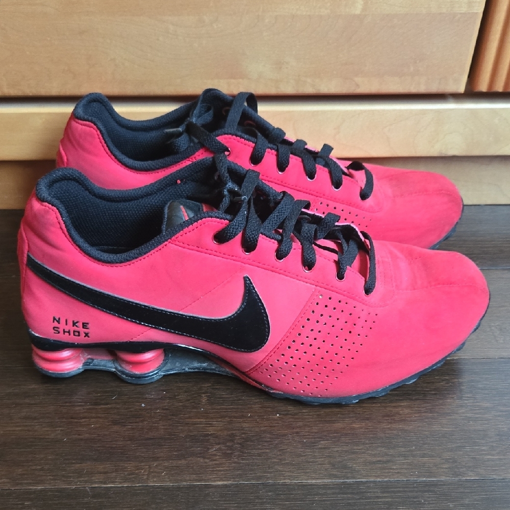 Nike Shox Red and Black Athletic Shoes
